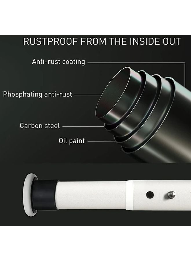 Adjustable Telescoping No Drill Shower Curtain Rod Black 82 67in To 102 36in - Image 2